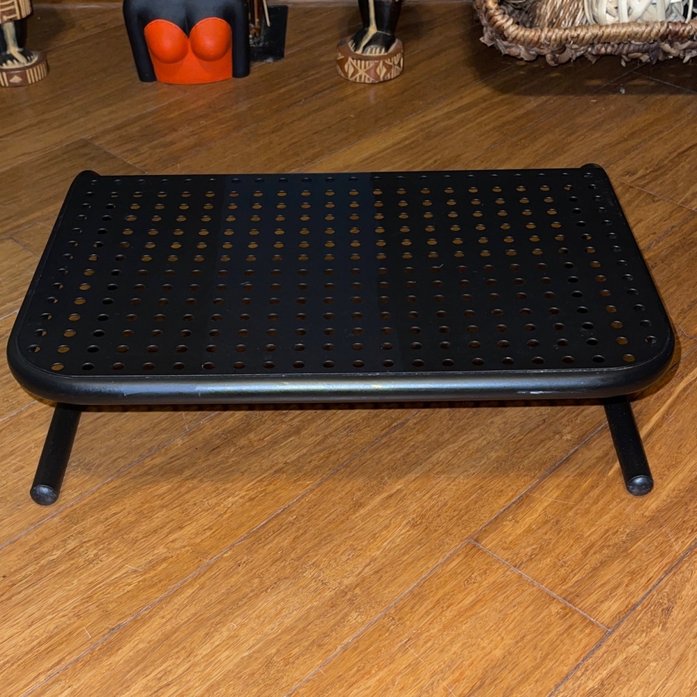 Black Perforated Monitor Stand